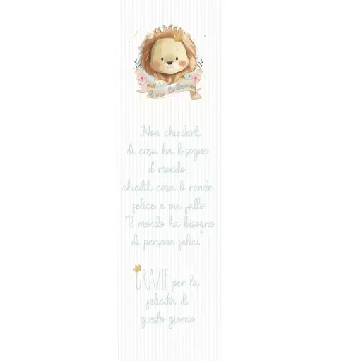 30 SEGNAPOSTO RETTANGOLARI BATTESIMO LEONCINO LION