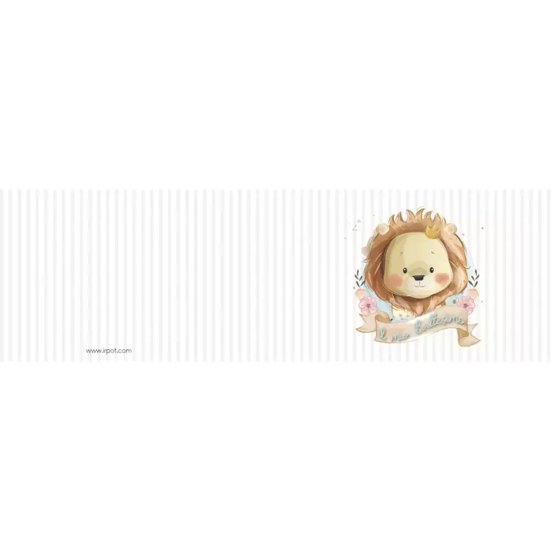 100 BIGLIETTINI BOMBONIERA BATTESIMO LEONCINO LION PERSONALIZZABILI