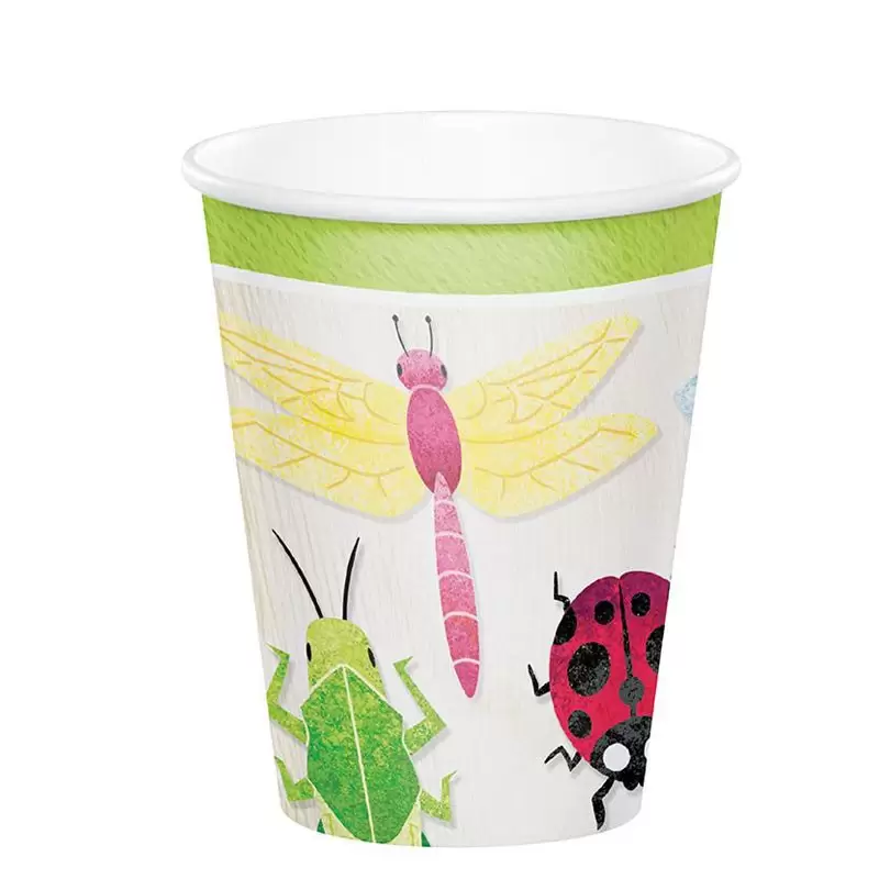 BICCHIERI IN CARTA BIRTHDAY BUGS - INSETTI 266 ML 8 PZ - 346240