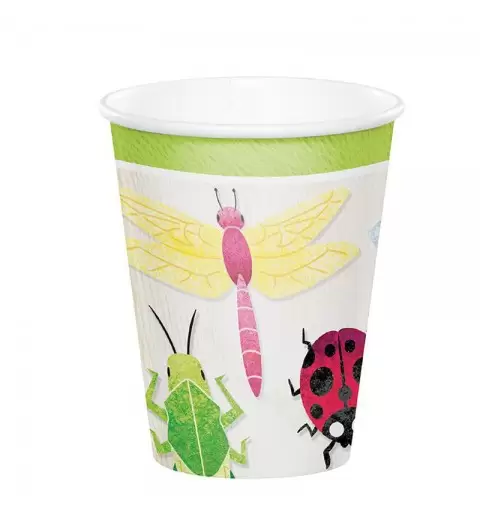 BICCHIERI IN CARTA BIRTHDAY BUGS - INSETTI 266 ML 8 PZ - 346240