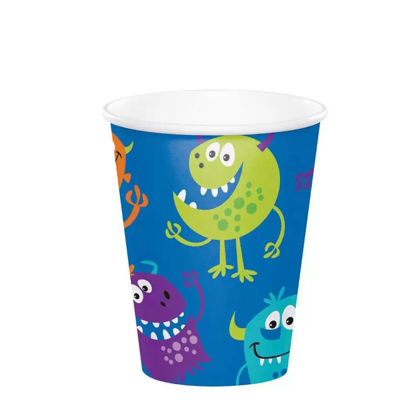 BICCHIERI IN CARTA FUN MOSTERS 236 ML 8 PZ - 344476