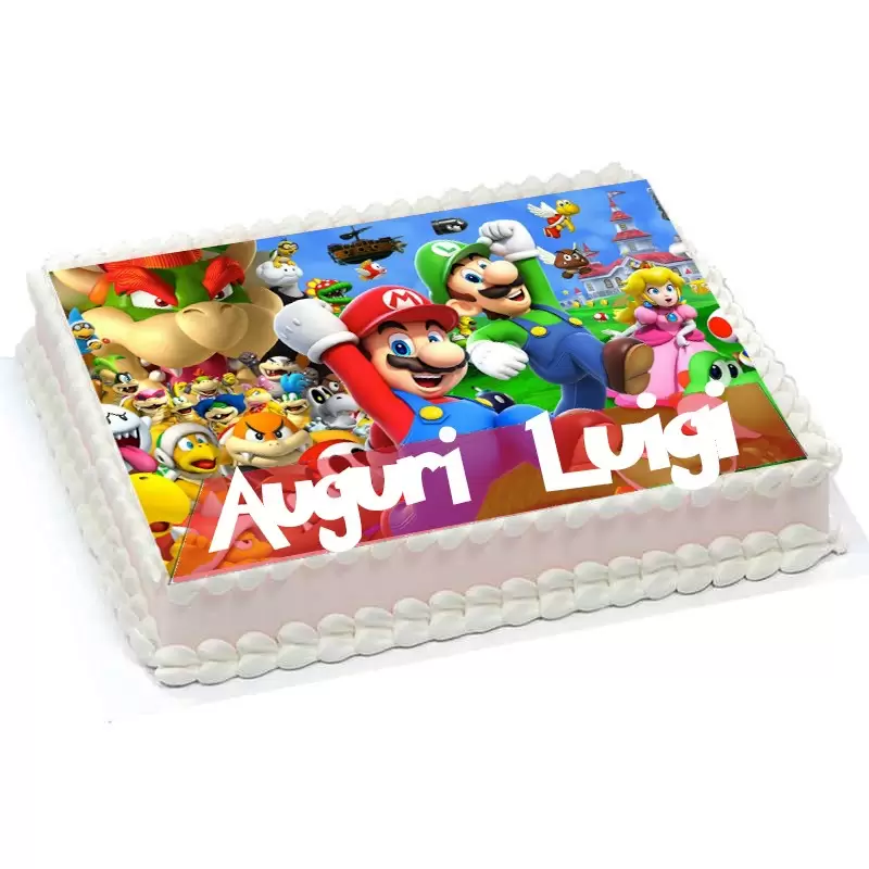 CIALDA SUPER MARIO RETTANGOLARE PERSONALIZZABILE