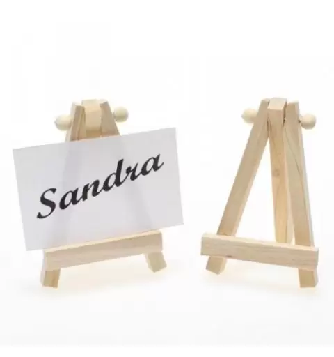 5 X MINI CAVALLETTO IN LEGNO NATURALE