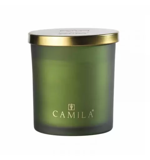 CANDELA PROFUMATA CAMILA  IN VASETTO DI VETRO 140G FRAGRANZA AGRUMI E CORIANDOLO CML24/894