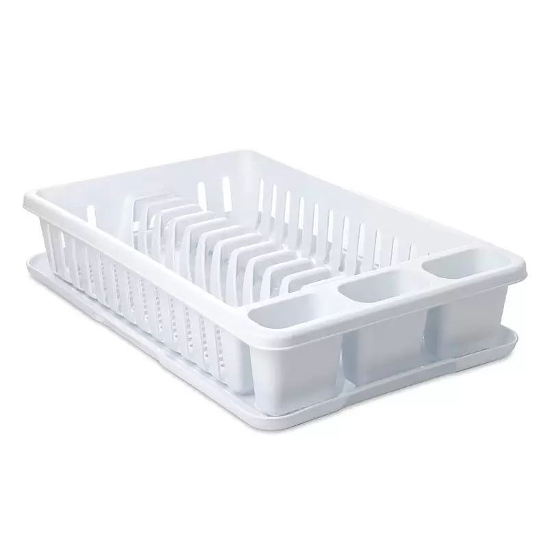 SCOLA PIATTI E POSATE BIANCO 42 X 27 X 10 CM - 77382.01