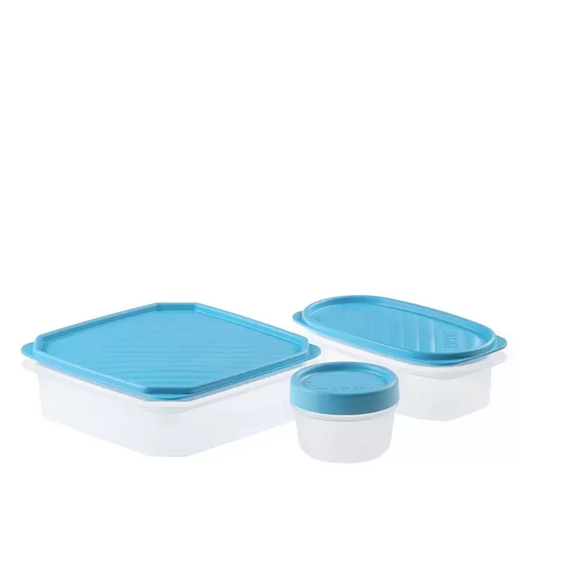 SET 3 CONTENITORI ALIMENTARI 1 CONTENITORE OVALE 0,5 L 1 CONTENITORE CON TAPPO A VITE 0,2 L 1 CONTENITORE QUADRATO 1,3 L TURCHES
