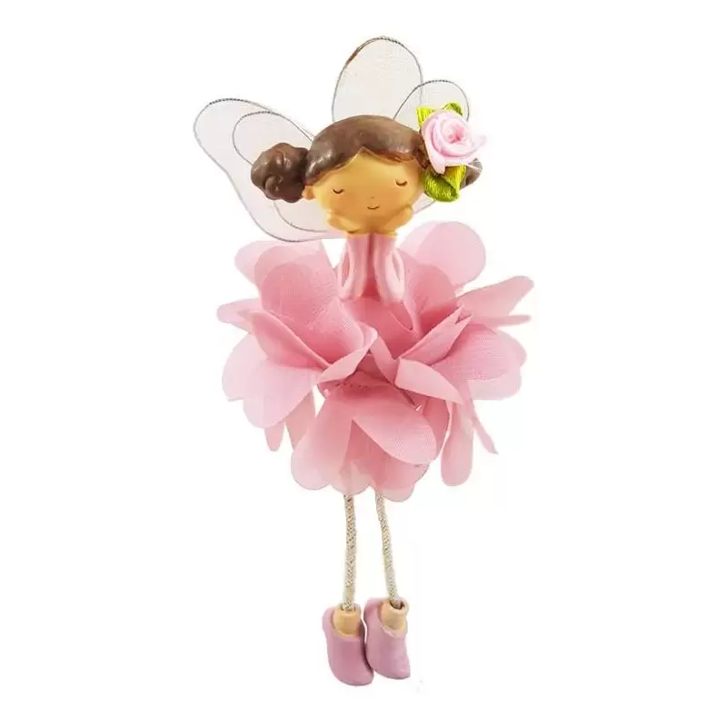 4 FATINE DECORATIVE ROSA DA 8 CM