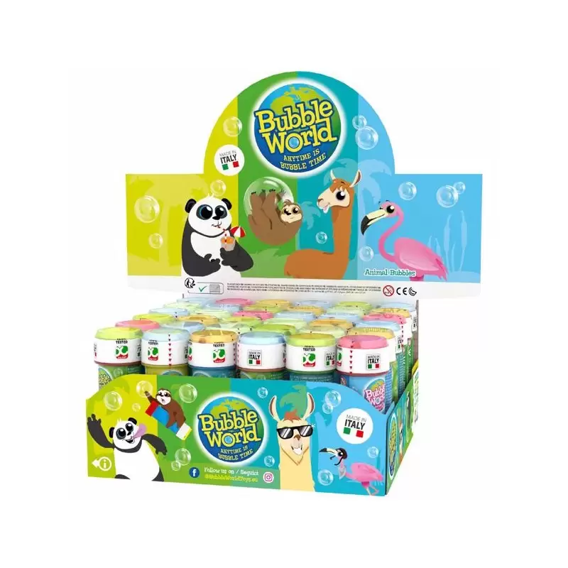 18 BOLLE DI SAPONE ANIMALI ANIMALS