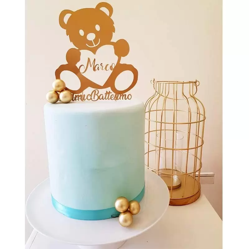 CAKE TOPPER ORSETTO PERSONALIZZABILE