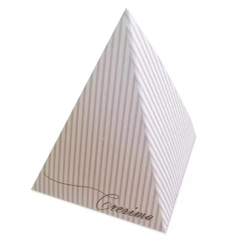 20 SCATOLINE PIRAMIDE CRESIMA MILLERIGHE BEIGE