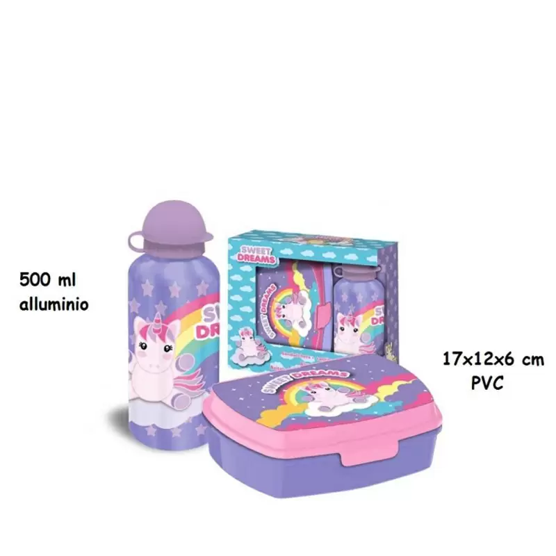 Set merenda unicorno - Lunch Box sweet dreams - KL10521