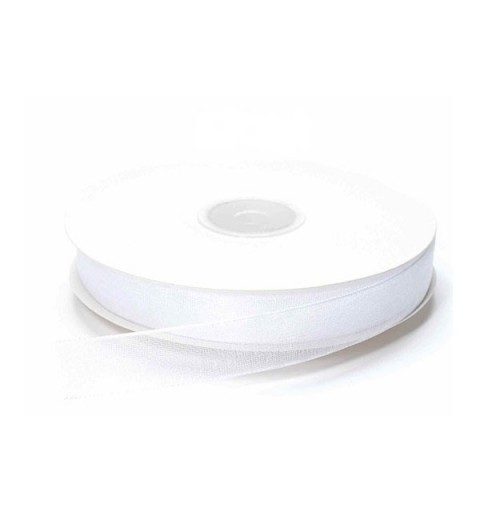 3 ROTOLI DI NASTRINO BIANCO ORGANZA 10 MM X 50 M