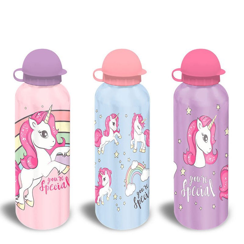 BORRACCIA IN ALLUMINIO UNICORNO VARIE GRAFICHE 500 ML - KL10773