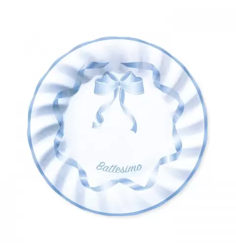 PIATTI BATTESIMO SONAGLIO CELESTE - 8 PZ