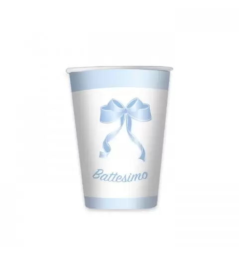 BICCHIERI BATTESIMO SONAGLIO CELESTE 8 PZ