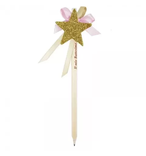 24 MATITE CON STELLE ORO GLITTERATE