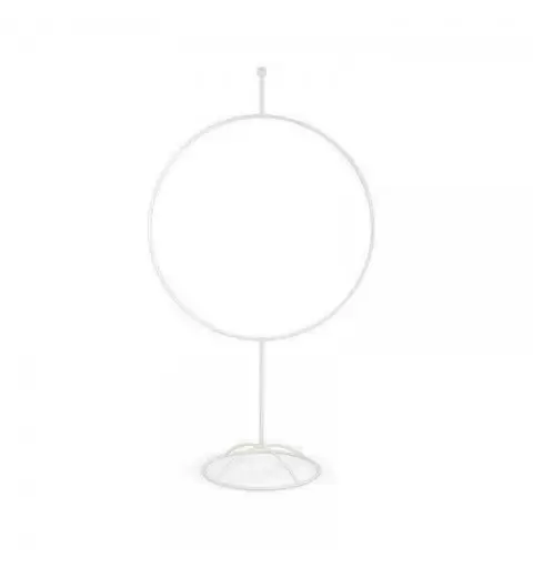 DECORAZIONE CERCHIO IN METALLO BIANCO CON BASE 40X80CM 28272