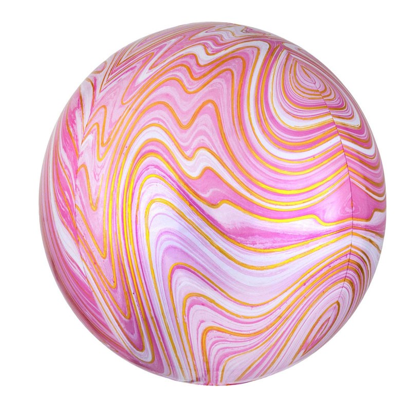 palloncino mylar orbz marmarizzato rosa 16 - 4139601
