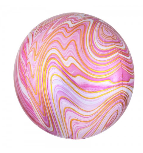 palloncino mylar orbz marmarizzato rosa 16 - 4139601
