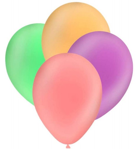 100 PALLONCINI IN LATTICE FLUO 30 CM ASSORTITI