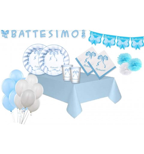 KIT N.55 BATTESIMO SONAGLIO CELESTE - SET TAVOLA
