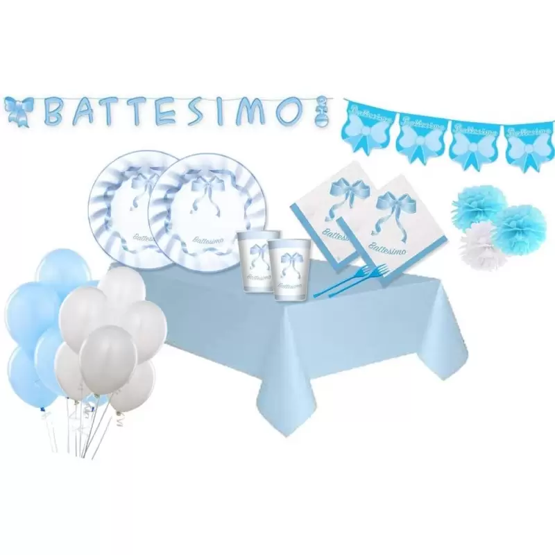 KIT N.54 BATTESIMO SONAGLIO CELESTE - ACCESSORI TAVOLA