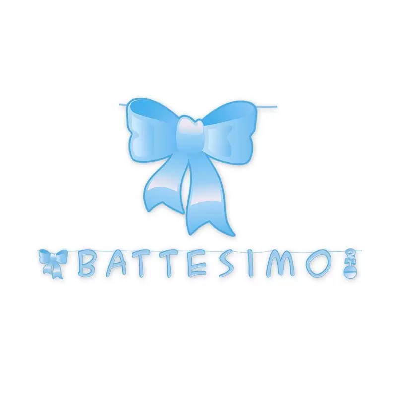 FESTONE MAXI BATTESIMO CELESTE 61703