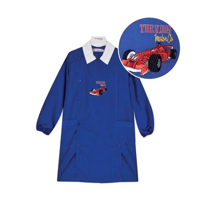 Grembiule scuola Bambino Blu  ricamo  Formula 1 L214 - TG 8 anni/75