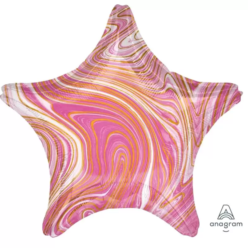 PALLONCINO FOIL STELLA MARBLEZ - EFFETTO MARMO ROSA 18 45 CM - 4210001