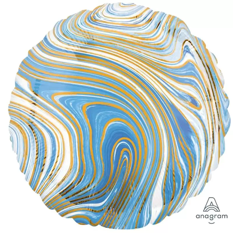 PALLONCINO FOIL TONDO MARBLEZ - EFFETTO MARMO BLU 18 45 CM - 4208301
