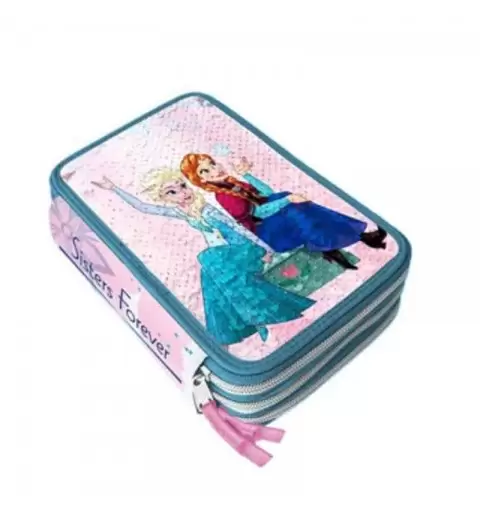 ASTUCCIO 3 ZIP CON PAILLETTES REVERSIBILI FROZENY - FR0629