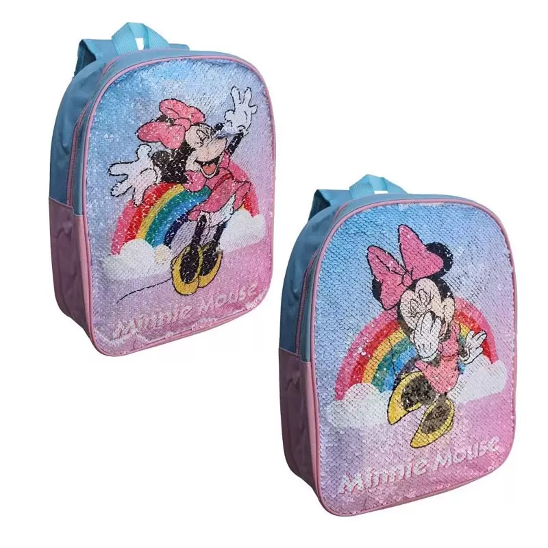 ZAINETTO ASILO MINNIE CON PAILLETTES REVERSIBILI 31 CM - MIN0628