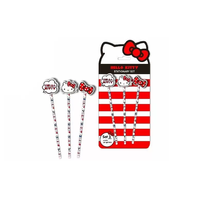 matite con gomma sagomata Hello Kitty blister 3 pz H00910