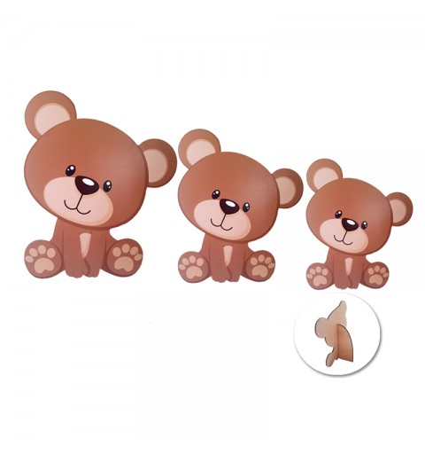 Sagoma decorativa Orsetto in legno e vinile 30cm con supporto