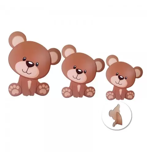 Sagoma decorativa Orsetto in legno e vinile 30cm con supporto