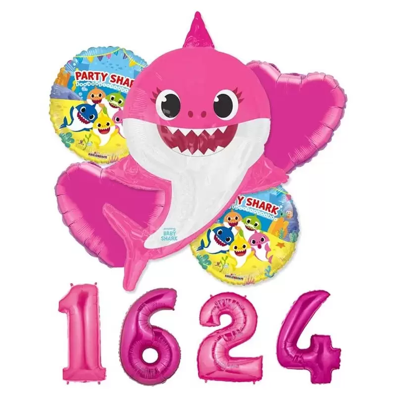 BOUQUET DI PALLONCINI MOMMY SHARK N.3
