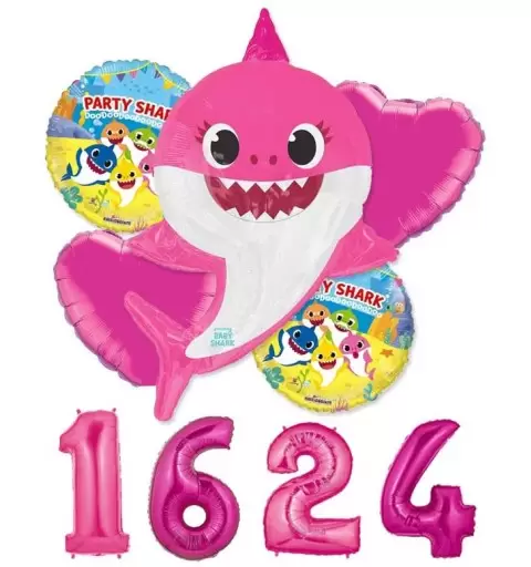 BOUQUET DI PALLONCINI MOMMY SHARK N.3