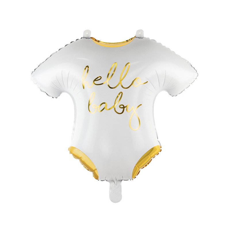 Palloncino Foil Body Hello Baby Bianco e Oro FB64-008-019ME