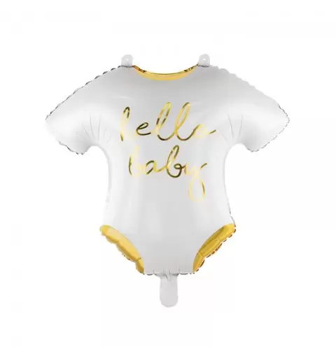 Palloncino Foil Body Hello Baby Bianco e Oro FB64-008-019ME