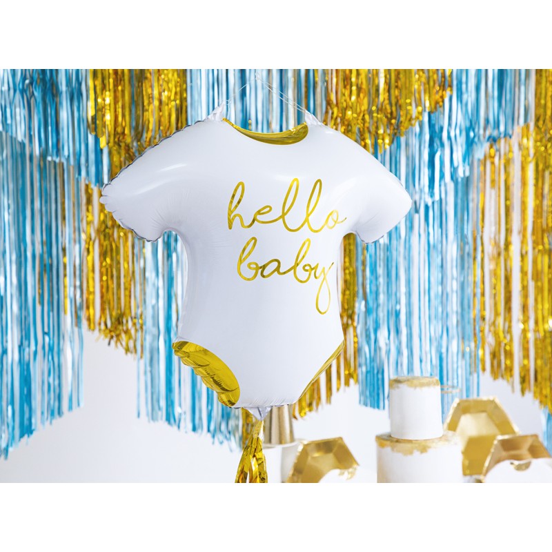 Palloncino Foil Body Hello Baby Bianco e Oro FB64-008-019ME