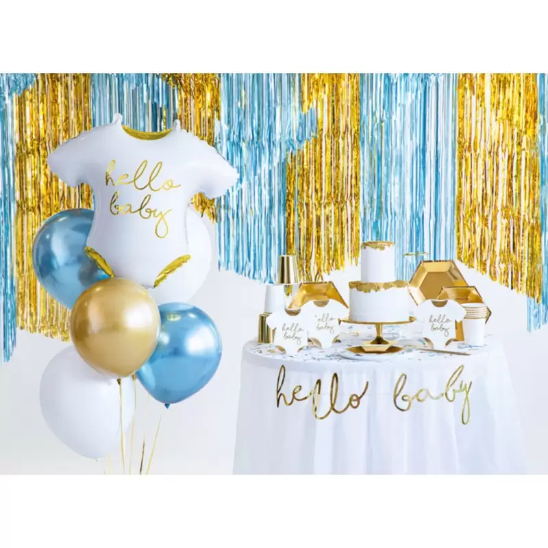 Palloncino Foil Body Hello Baby Bianco e Oro FB64-008-019ME
