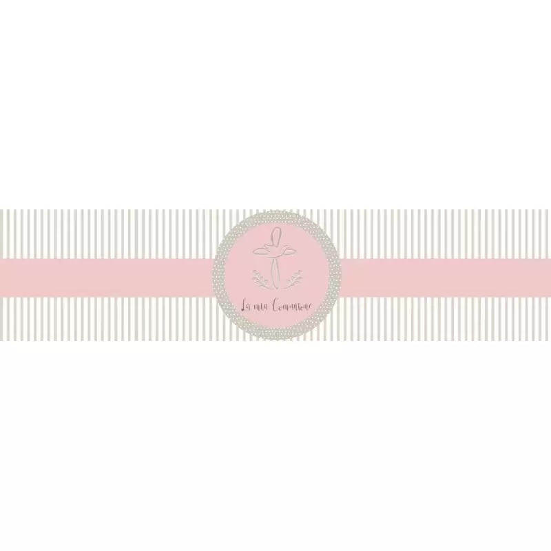 FASCETTA ADESIVA PRIMA COMUNIONE CROCE ROSA - 1 PZ
