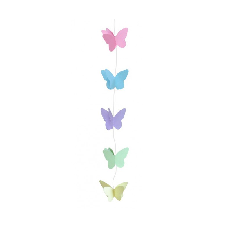 Ghirlanda Mini Farfalle Pastello 7cm x 2m WM-DWMP