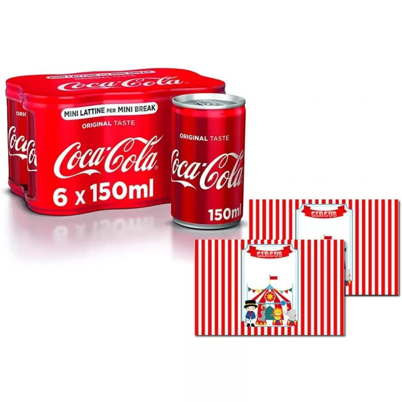 12 LATTINE DI COCA COLA CON FASCETTE CIRCO
