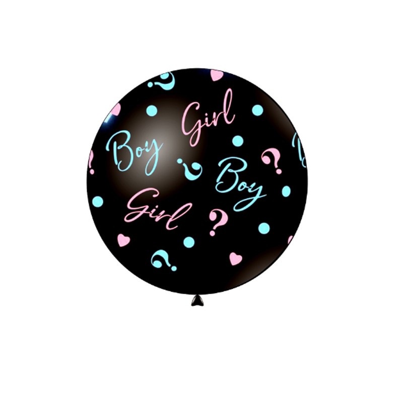 Palloncino Maxi Globo Nero Boy or Girl ? Gender reveal party - Baby shower 33-83 cm