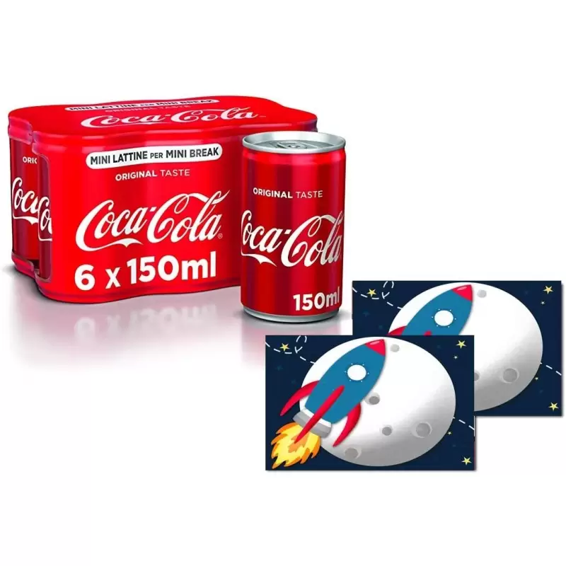 12 LATTINE DI COCA COLA CON FASCETTE SPACE SPAZIO
