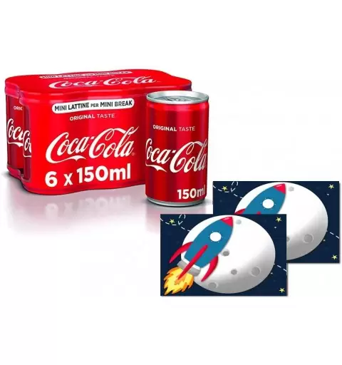 12 LATTINE DI COCA COLA CON FASCETTE SPACE SPAZIO