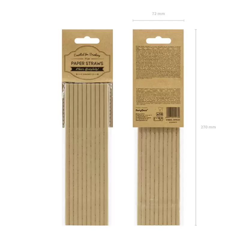 CANNUCCE IN CARTA KRAFT 19,5 CM CONFEZIONE DA 10 PZ - SPPP9-031