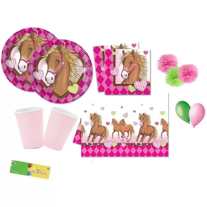 KIT N.49 CAVALLI CUORE - SET TAVOLA PER FESTE