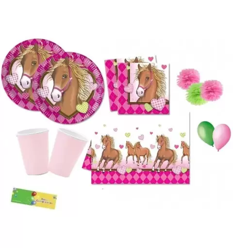 KIT N.49 CAVALLI CUORE - SET TAVOLA PER FESTE